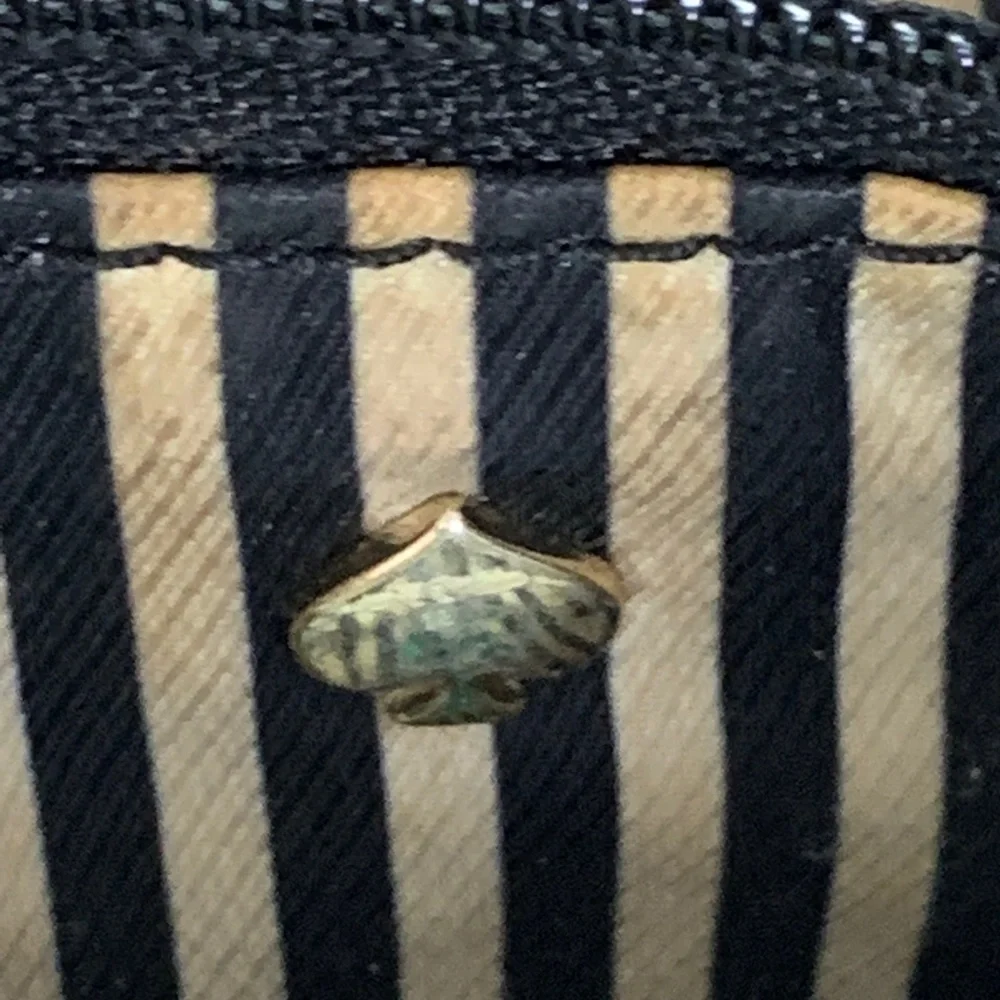 KATE SPADE Ivory Black Leather Handbag Purse Tote - Picture 10 of 16